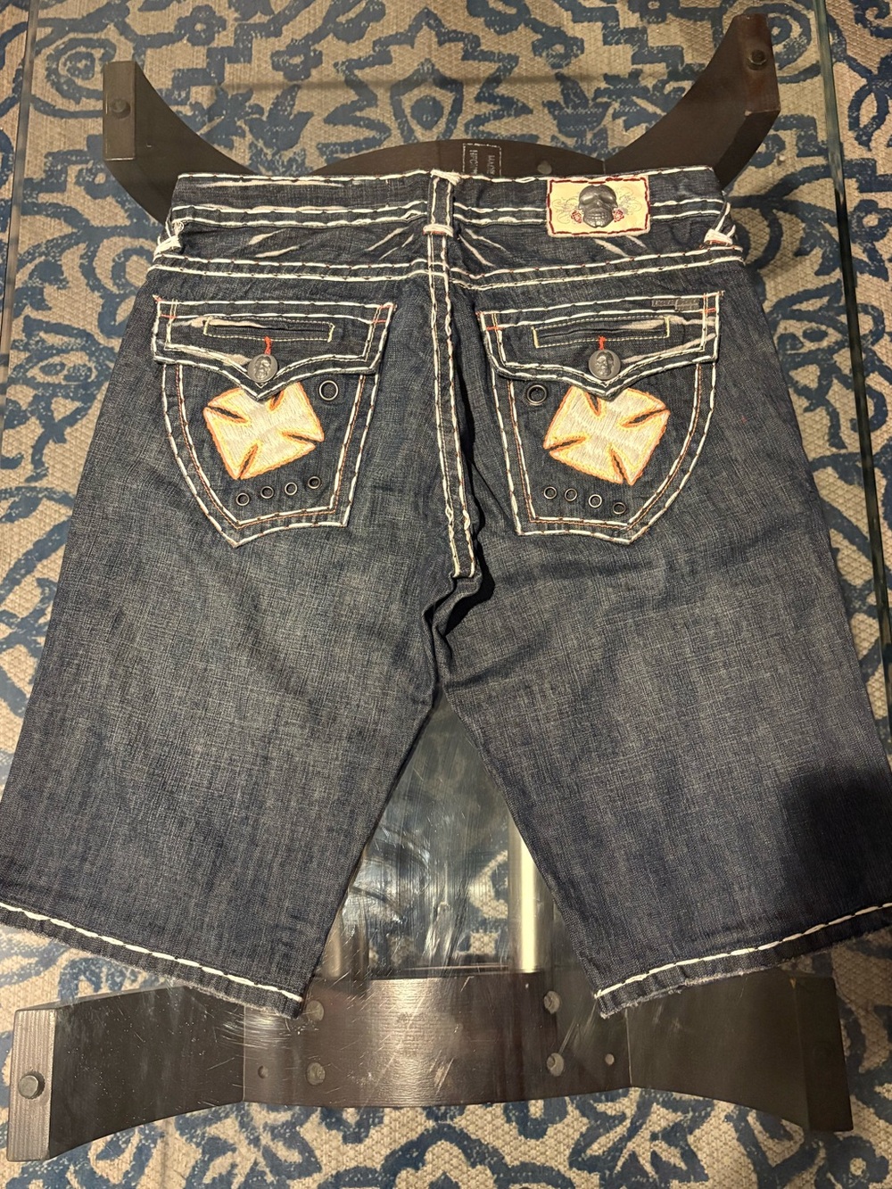 Y2K Laguna Beach dark wash denim shorts